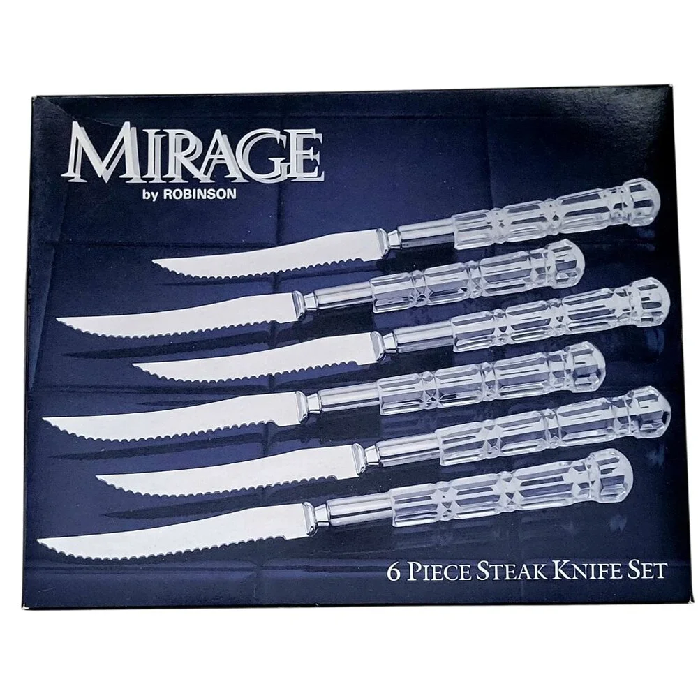 VTG Mirage by Robinson 6-Piece Steak Knife Set | Japan | Stainless Steel Acrylic